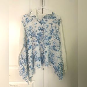 Super Classy wonderful fabric asymmetrical button down shirt